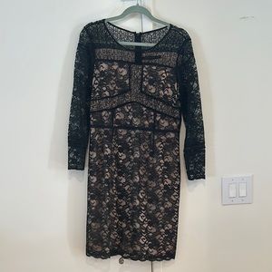 Ivanka Trump Black and Tan Sheath Dress